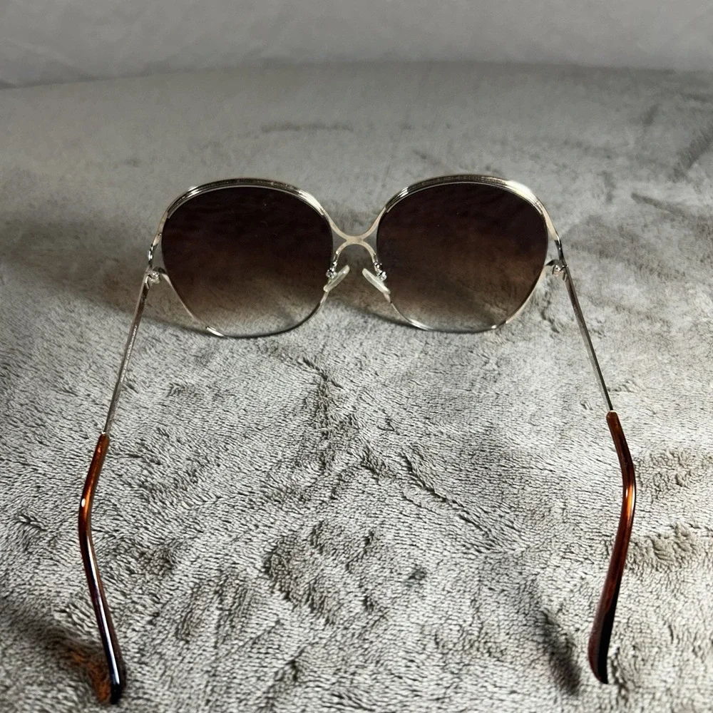 Cato Oversized Brown Gradient Sunglasses Women Gold Tone Fashion Shades